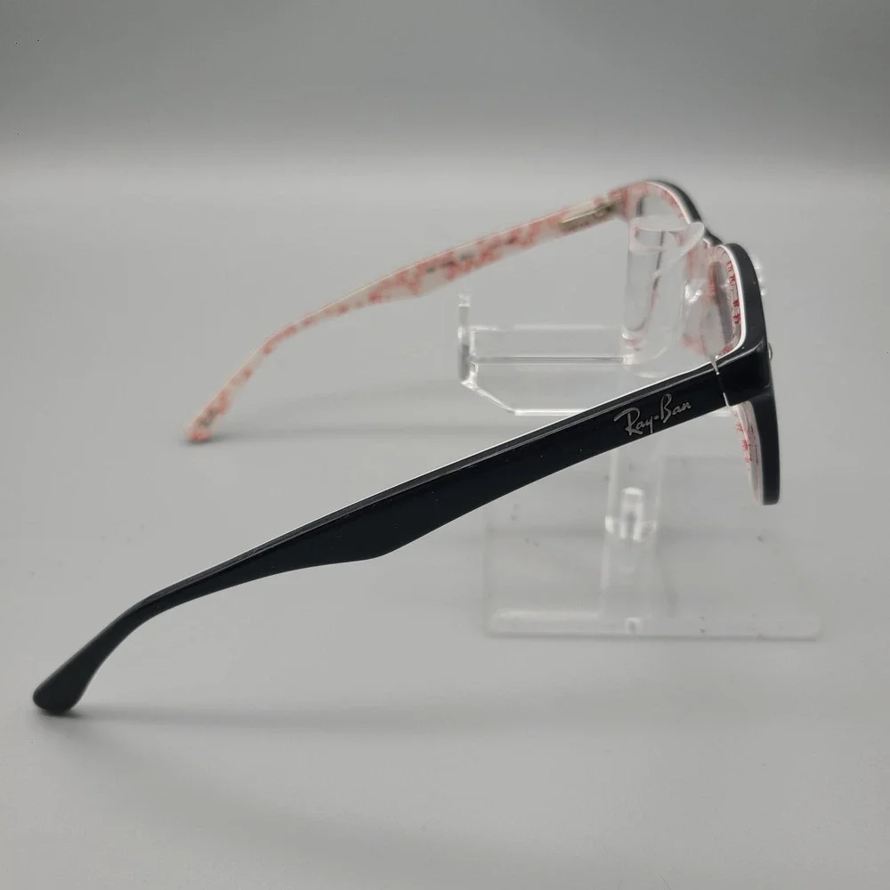 Ray-Ban RB 5228 5014 Black Red Logo  Rectangular Eyeglass Frames 50-17-140